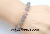 CGB9376 8mm, 10mm grey agate & cross hematite power beads bracelets