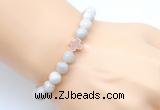 CGB9378 8mm, 10mm white crazy lace agate & cross hematite power beads bracelets