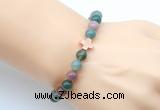 CGB9381 8mm, 10mm Indian agate & cross hematite power beads bracelets