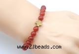 CGB9383 8mm, 10mm red agate & cross hematite power beads bracelets
