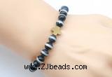 CGB9385 8mm, 10mm Tibetan agate & cross hematite power beads bracelets