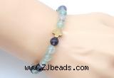 CGB9407 8mm, 10mm fluorite & cross hematite power beads bracelets