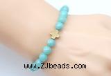 CGB9411 8mm, 10mm amazonite & cross hematite power beads bracelets