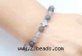 CGB9414 8mm, 10mm cloudy quartz & cross hematite power beads bracelets