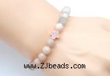 CGB9421 8mm, 10mm matte sunstone & cross hematite power beads bracelets