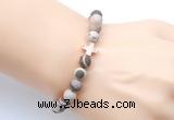 CGB9445 8mm, 10mm matte Australian zebra jasper & cross hematite power beads bracelets