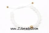 CGB9460 8mm, 10mm white jade & drum hematite adjustable bracelets