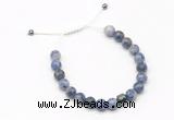 CGB9466 8mm, 10mm blue spot stone & drum hematite adjustable bracelets