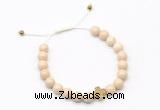 CGB9470 8mm, 10mm white fossil jasper & cross hematite adjustable bracelets