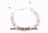 CGB9488 8mm, 10mm white crazy lace agate & cross hematite adjustable bracelets