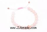 CGB9511 8mm, 10mm rose quartz & cross hematite adjustable bracelets