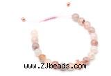 CGB9523 8mm, 10mm pink quartz & cross hematite adjustable bracelets
