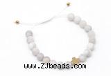 CGB9538 8mm, 10mm matte white crazy lace agate & cross hematite adjustable bracelets