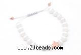 CGB9540 8mm, 10mm matte Tibetan agate & cross hematite adjustable bracelets