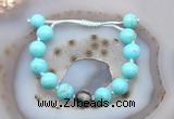 CGB9625 12mm round blue howlite & eagle eye jasper adjustable bracelets