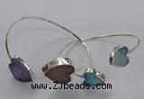 CGB965 15*15mm - 18*18mm heart druzy agate bangles wholesale