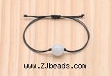 CGB9914 Fashion 12mm white jade adjustable bracelet jewelry