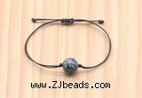 CGB9946 Fashion 12mm snowflake obsidian adjustable bracelet jewelry