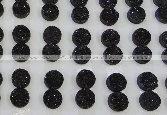 CGC102 12mm flat round druzy quartz cabochons wholesale