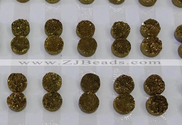 CGC109 12mm flat round druzy quartz cabochons wholesale