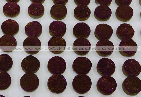 CGC122 16mm flat round druzy quartz cabochons wholesale