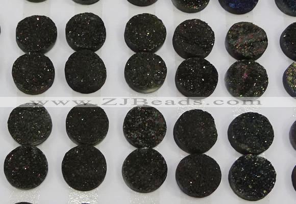 CGC125 16mm flat round druzy quartz cabochons wholesale