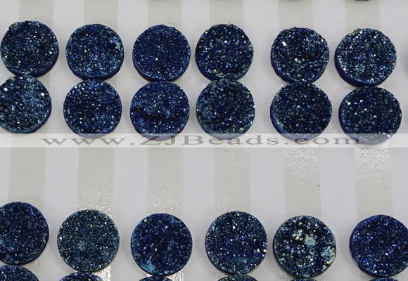 CGC132 18mm flat round druzy quartz cabochons wholesale