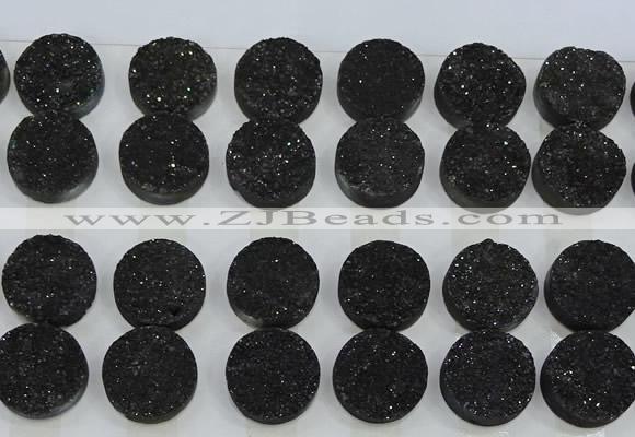 CGC135 18mm flat round druzy quartz cabochons wholesale