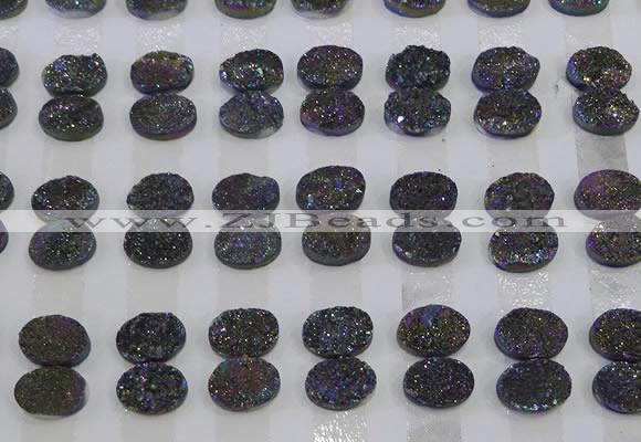 CGC163 10*14mm oval druzy quartz cabochons wholesale