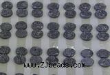 CGC165 10*14mm oval druzy quartz cabochons wholesale