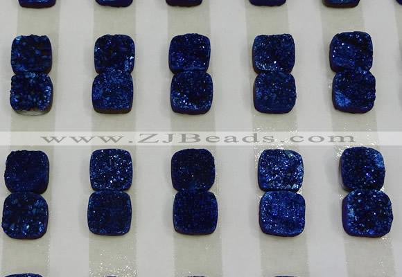 CGC219 10*10mm square druzy quartz cabochons wholesale