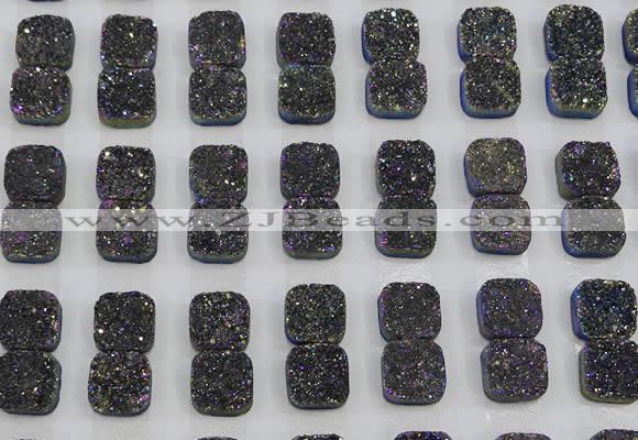 CGC228 12*12mm square druzy quartz cabochons wholesale