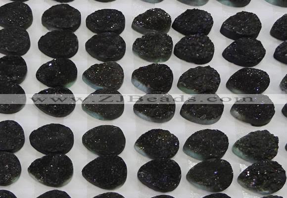 CGC267 15*20mm flat teardrop druzy quartz cabochons wholesale