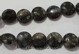 CGE122 15.5 inches 10mm flat round glaucophane gemstone beads