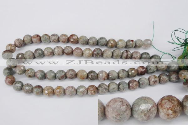 CGG15 15.5 inches 12mm faceted round ghost gemstone beads wholesale