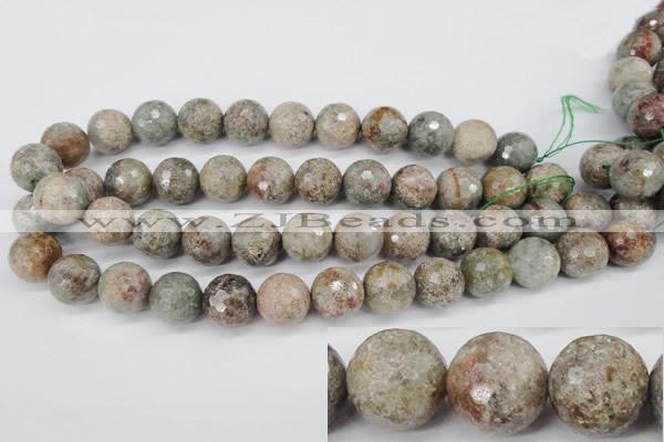 CGG17 15.5 inches 16mm faceted round ghost gemstone beads wholesale