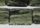 CGH31 15.5 inches 22*30mm rectangle green hair stone beads