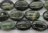 CGH43 15.5 inches 10*14mm oval green hair stone beads wholesale