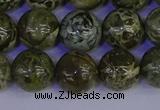 CGJ354 15.5 inches 12mm round green bee jasper beads wholesale