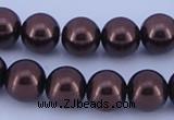 CGL112 10PCS 16 inches 4mm round dyed glass pearl beads wholesale