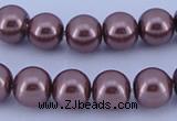 CGL122 10PCS 16 inches 4mm round dyed glass pearl beads wholesale