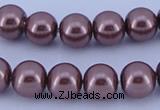 CGL126 5PCS 16 inches 12mm round dyed glass pearl beads wholesale