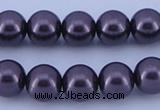 CGL132 10PCS 16 inches 4mm round dyed glass pearl beads wholesale