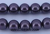 CGL137 5PCS 16 inches 14mm round dyed glass pearl beads wholesale