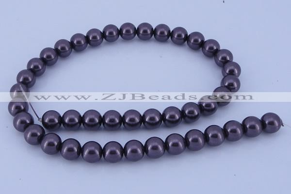 CGL137 5PCS 16 inches 14mm round dyed glass pearl beads wholesale