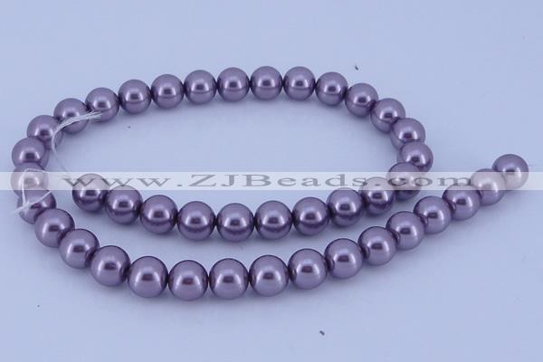 CGL147 5PCS 16 inches 14mm round dyed glass pearl beads wholesale