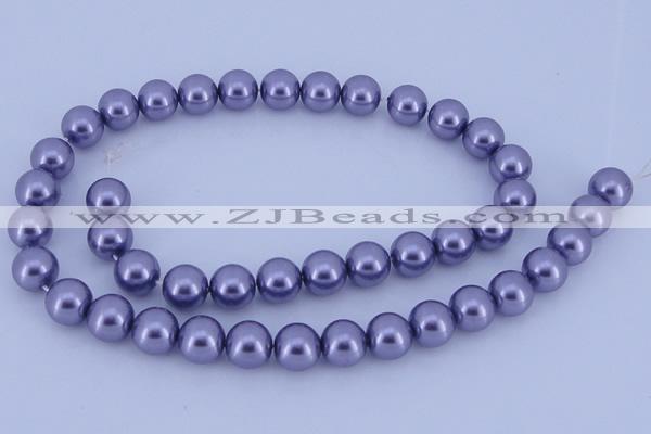 CGL155 5PCS 16 inches 10mm round dyed glass pearl beads wholesale