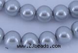 CGL162 10PCS 16 inches 4mm round dyed glass pearl beads wholesale