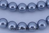 CGL182 10PCS 16 inches 4mm round dyed glass pearl beads wholesale