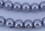 CGL192 10PCS 16 inches 4mm round dyed glass pearl beads wholesale